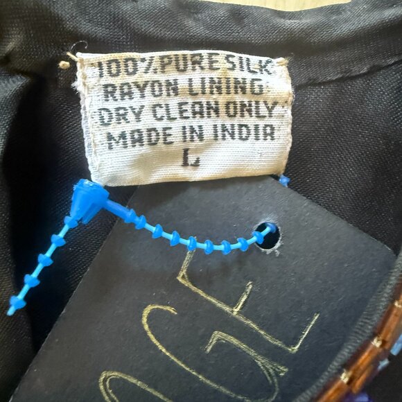 Lawrence Kazar Silk Floral Sequins Beaded Long Sleeve Blouse GORGEOUS! W-L - Picture 13 of 15